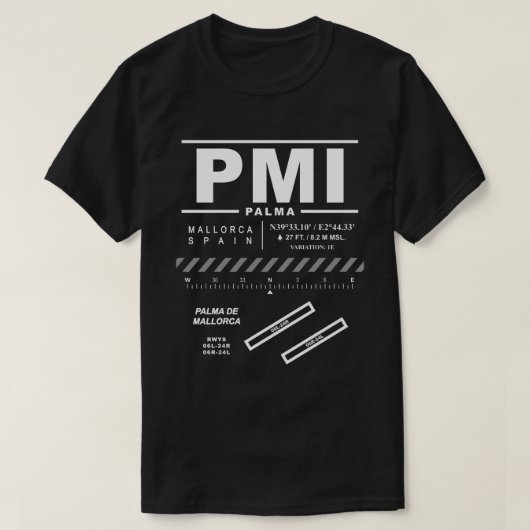 Flughafen Palma de Mallorca PMI T - Shirt (Design vorne)