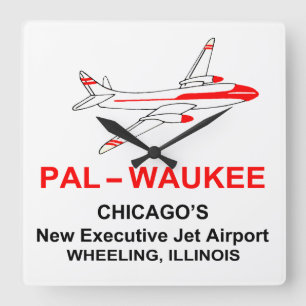 Flughafen Palwaukee, Wheel, Illinois Quadratische Wanduhr