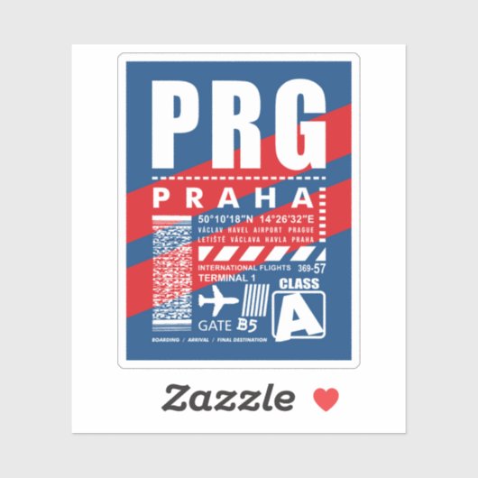 Flughafen Prag Aufkleber (Blatt)
