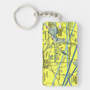 Flughafen San Gabriel Valley Flughafenkarte / Taxi Schlüsselanhänger