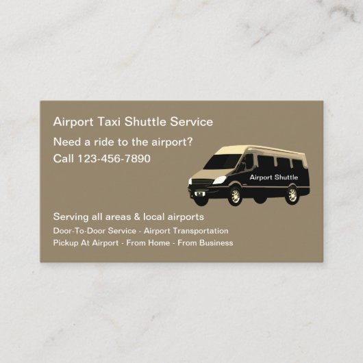 Flughafen Shuttle Taxi Transport Visitenkarte (Vorderseite)
