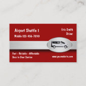 Flughafen Shuttle Taxi Visitenkarte (Vorderseite)