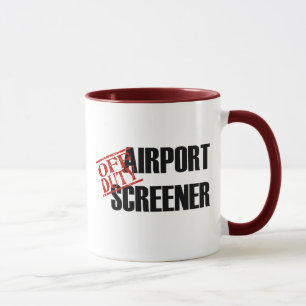 Flughafen-Siebdruckeinrichtung Tasse