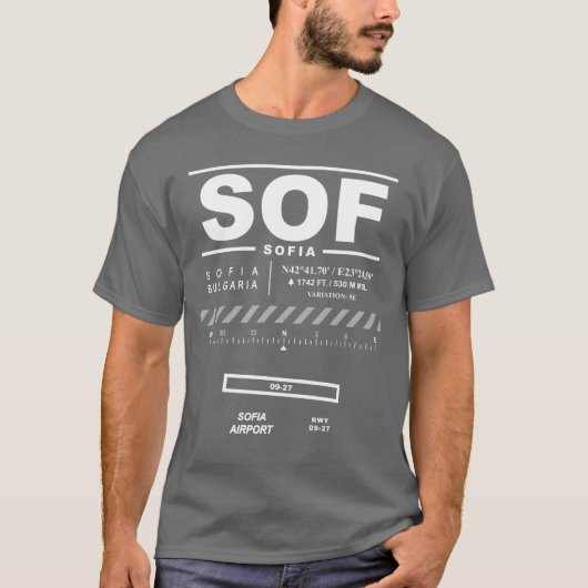 Flughafen Sofia SOF T-Shirt (Vorderseite)