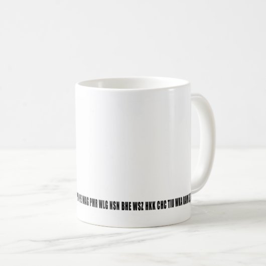 Flughafen-Stadt-Codes - Auckland Kaffeetasse (VorderseiteRechts)