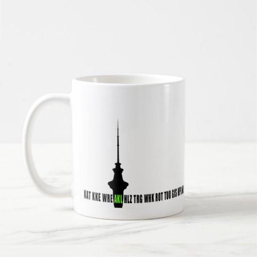 Flughafen-Stadt-Codes - Auckland Kaffeetasse (Links)