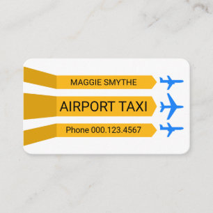Flughafen Start- und Landebahn Taxi-Service Visitenkarte