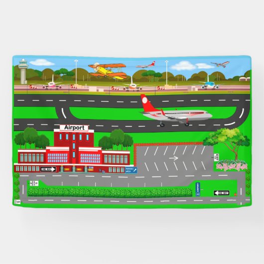 Flughafen Straßen für Autos 2 1/2' x 4' Banner (Horizontal)