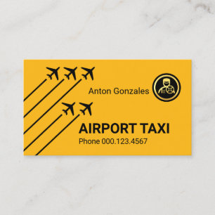 Flughafen Taxi Flugzeuge Startbahn Abheben Visitenkarte