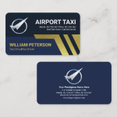 Flughafen Taxi Gold Flugzeug Start Visitenkarte (Vorne/Hinten)