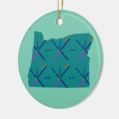 Flughafen-Teppich Portlands Oregon PDX Keramik Ornament (Links)