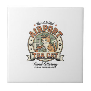 Flughafen TSA Katze Flughafen TSA Katze Vintage Ve Fliese