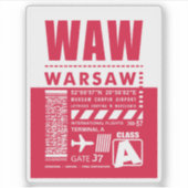 Flughafen Warschau Aufkleber (Vorderseite)