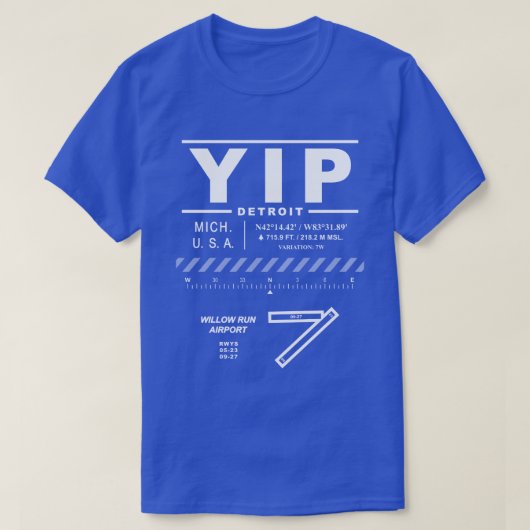 Flughafen Willow Run YIP T-Shirt (Design vorne)