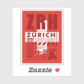 Flughafen ZRH Zürich Aufkleber (Blatt)