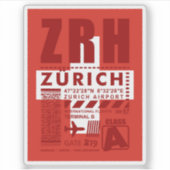 Flughafen ZRH Zürich Aufkleber (Vorderseite)