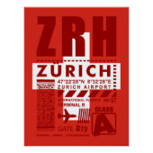Flughafen ZRH Zürich Poster (Vorderseite)