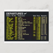 Flughafenabfluege Postkarte (Vorderseite)