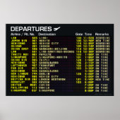 Flughafenabflugplakat Poster (Vorne)