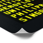 Flughafenabflugplakat Poster (Ecke)