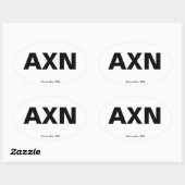 Flughafencode - Alexandria, Minnesota Ovaler Aufkleber (Blatt)