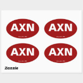 Flughafencode - Alexandria, Minnesota Ovaler Aufkleber (Blatt)