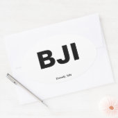 Flughafencode - Bemidji, Minnesota Ovaler Aufkleber (Umschlag)