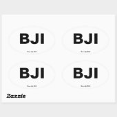 Flughafencode - Bemidji, Minnesota Ovaler Aufkleber (Blatt)