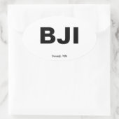 Flughafencode - Bemidji, Minnesota Ovaler Aufkleber (Tasche)