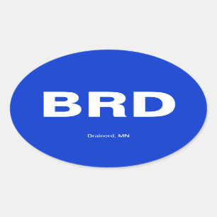 Flughafencode - Brainerd, Minnesota Ovaler Aufkleber