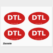 Flughafencode - Detroit Seen, Minnesota Ovaler Aufkleber (Blatt)