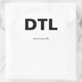 Flughafencode - Detroit Seen, Minnesota Ovaler Aufkleber (Tasche)