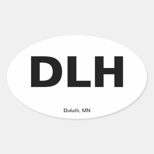 Flughafencode - Duluth, Minnesota Ovaler Aufkleber (Vorderseite)