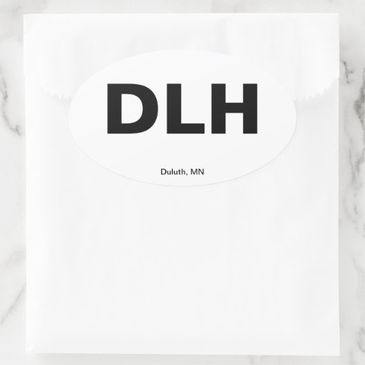 Flughafencode - Duluth, Minnesota Ovaler Aufkleber (Tasche)