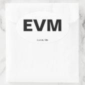 Flughafencode - Eveleth, Minnesota Ovaler Aufkleber (Tasche)