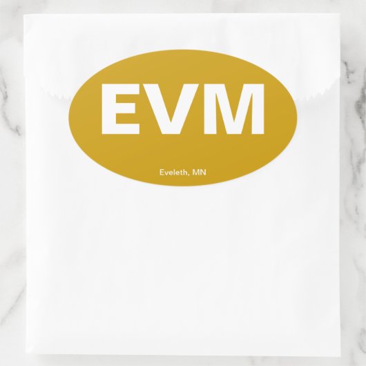 Flughafencode - Eveleth, Minnesota Ovaler Aufkleber (Tasche)