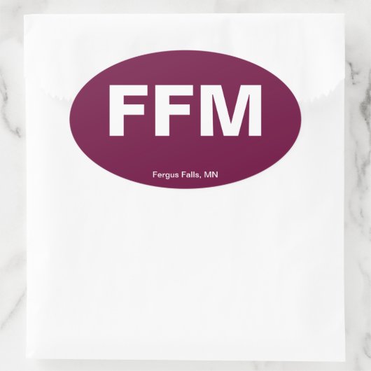 Flughafencode - Fergus Falls, Minnesota Ovaler Aufkleber (Tasche)