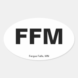 Flughafencode - Fergus Falls, Minnesota Ovaler Aufkleber
