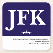 Flughafencode Flugzeug Blau Weiß Pilot Rechteckiger Pappuntersetzer (Vorderseite)