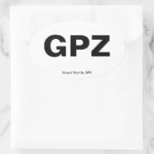 Flughafencode - Großzüge, Minnesota Ovaler Aufkleber (Tasche)