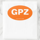 Flughafencode - Großzüge, Minnesota Ovaler Aufkleber (Tasche)