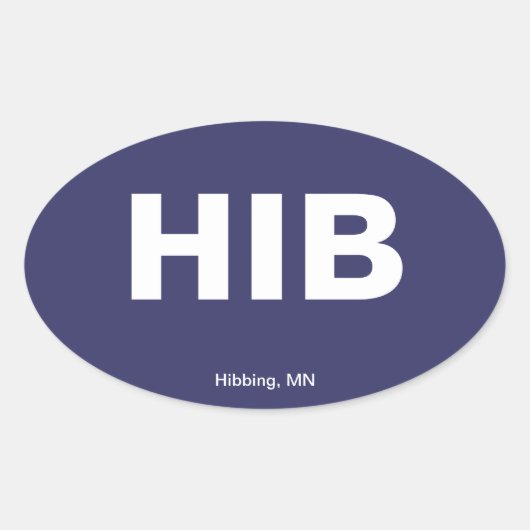 Flughafencode - Hibbing, Minnesota Ovaler Aufkleber (Vorderseite)