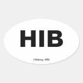 Flughafencode - Hibbing, Minnesota Ovaler Aufkleber (Vorderseite)