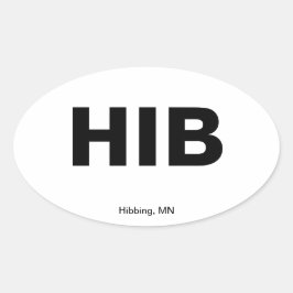 Flughafencode - Hibbing, Minnesota Ovaler Aufkleber