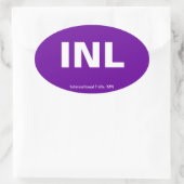 Flughafencode - Internationale Fälle, Minnesota Ovaler Aufkleber (Tasche)