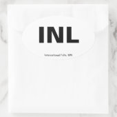 Flughafencode - Internationale Fälle, Minnesota Ovaler Aufkleber (Tasche)
