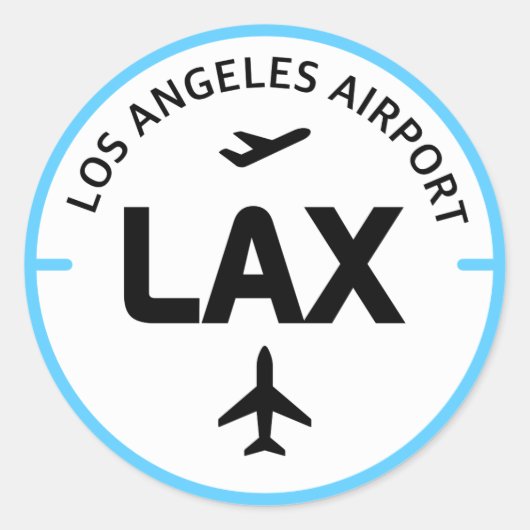 Flughafencode LAX Los Angeles Runder Aufkleber (Vorderseite)