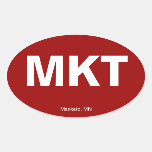 Flughafencode - Mankato, Minnesota Ovaler Aufkleber (Vorderseite)