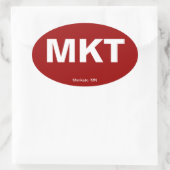 Flughafencode - Mankato, Minnesota Ovaler Aufkleber (Tasche)