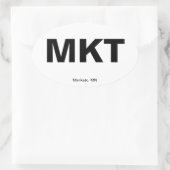 Flughafencode - Mankato, Minnesota Ovaler Aufkleber (Tasche)